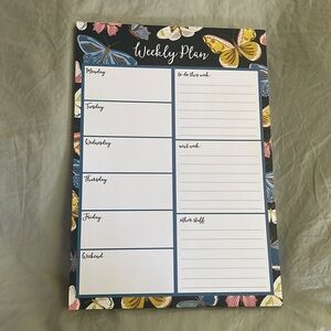 Weekly plan memo pad